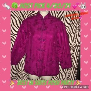 Double Horse 🐴 medium pure silk pink jacket 💕